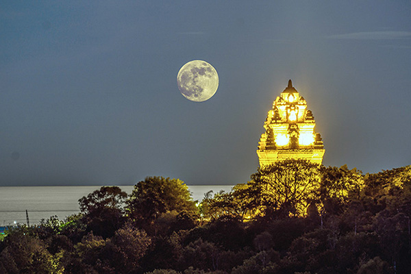 Tháp Nhạn huyền ảo về đêm